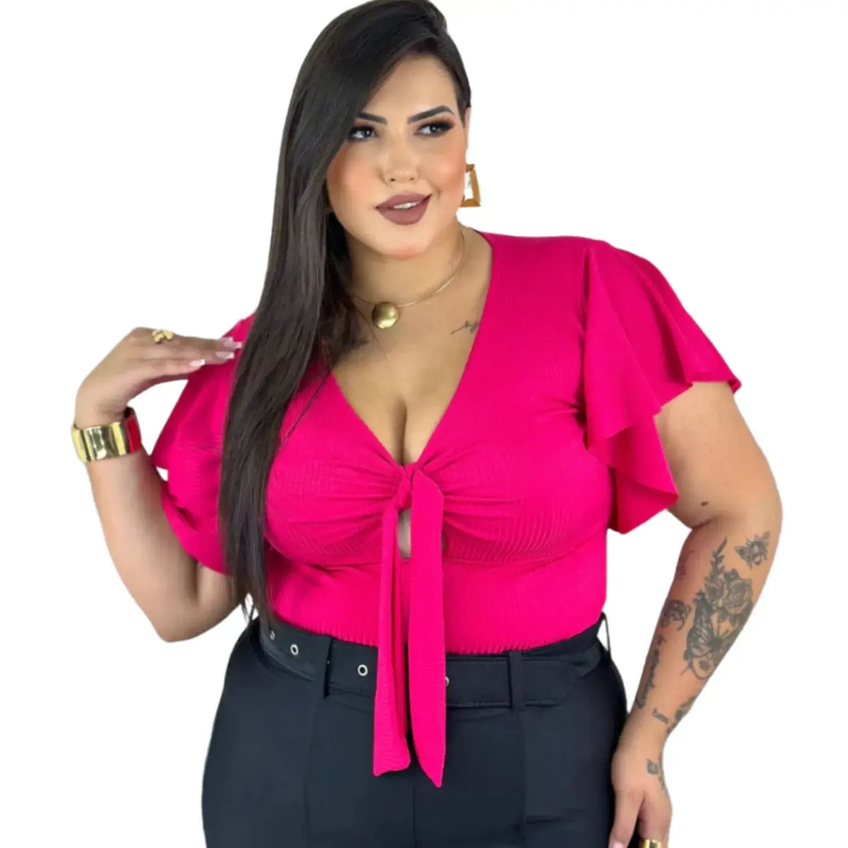 Blusa Feminina Plus Size Canelada