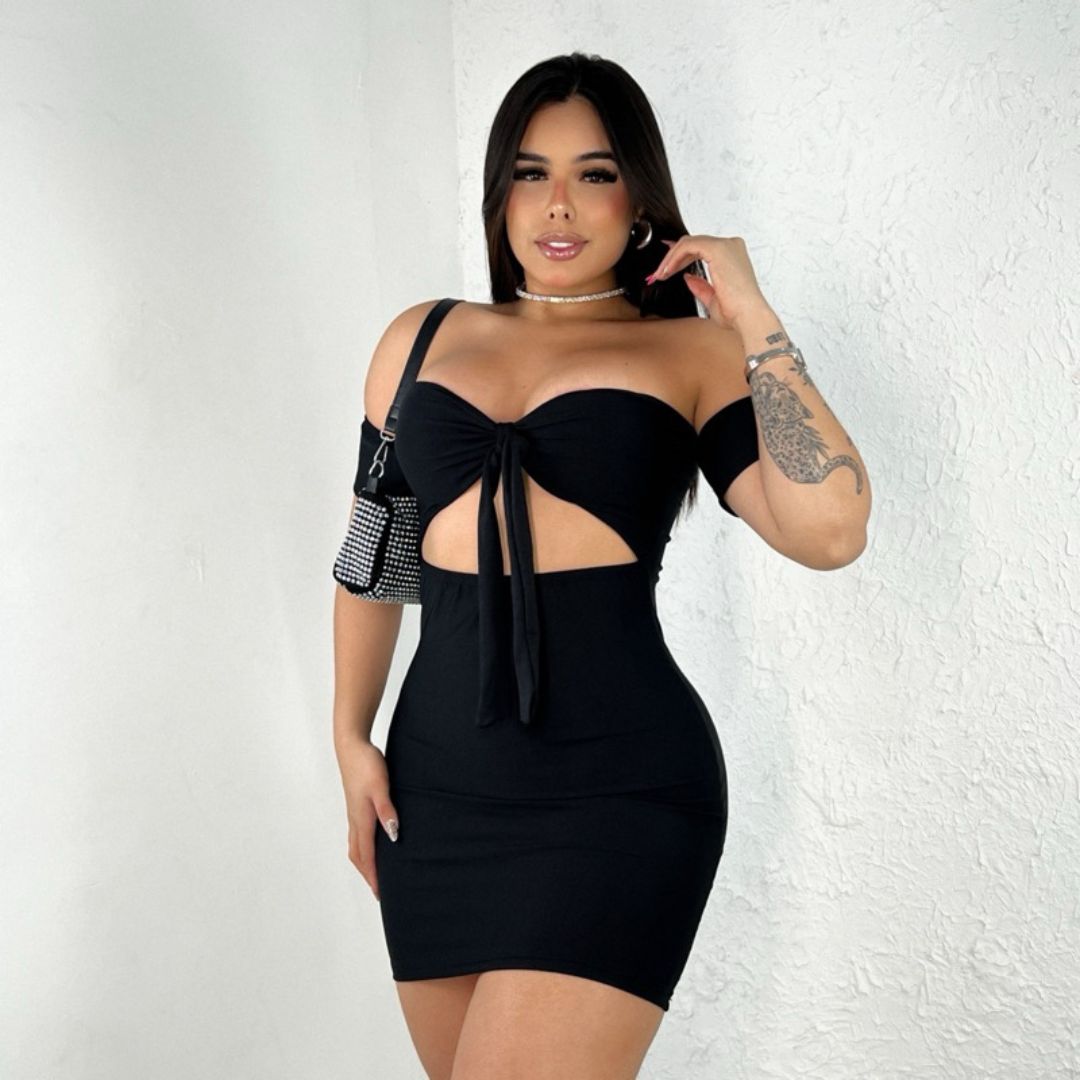 Vestido Ciganinha Curto Preto