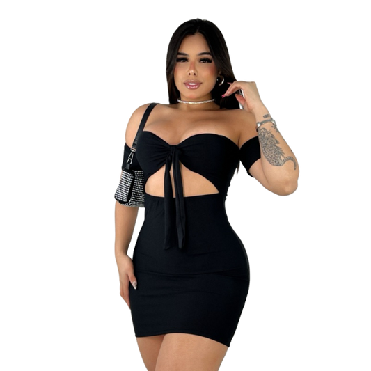 Vestido Ciganinha Curto Preto