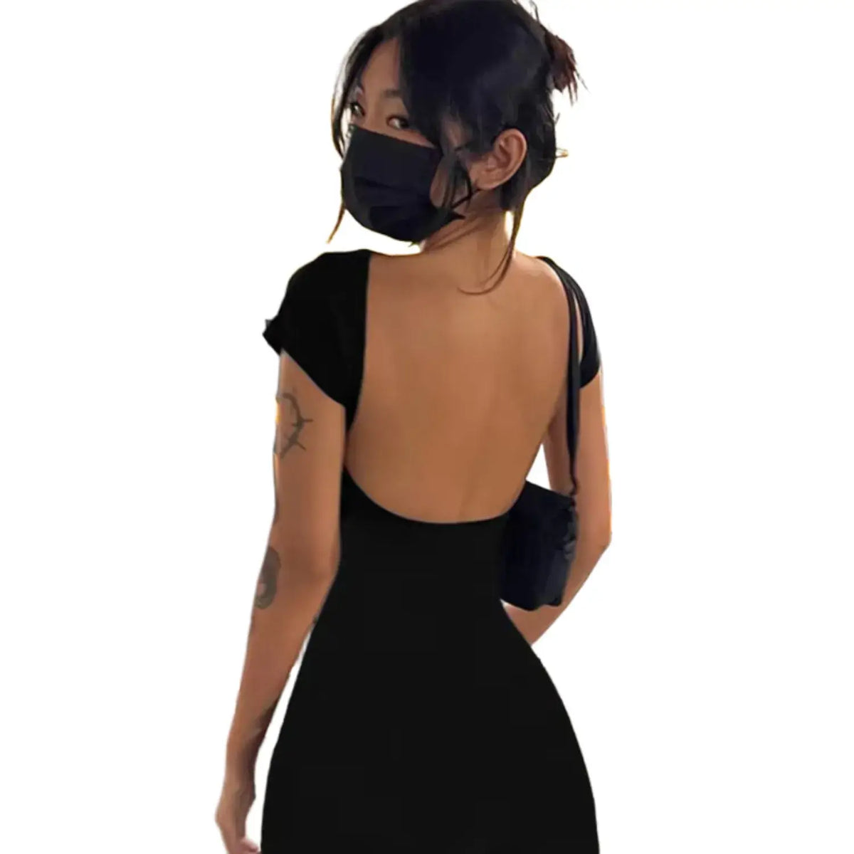 Vestido com Decote nas Costas Elegante