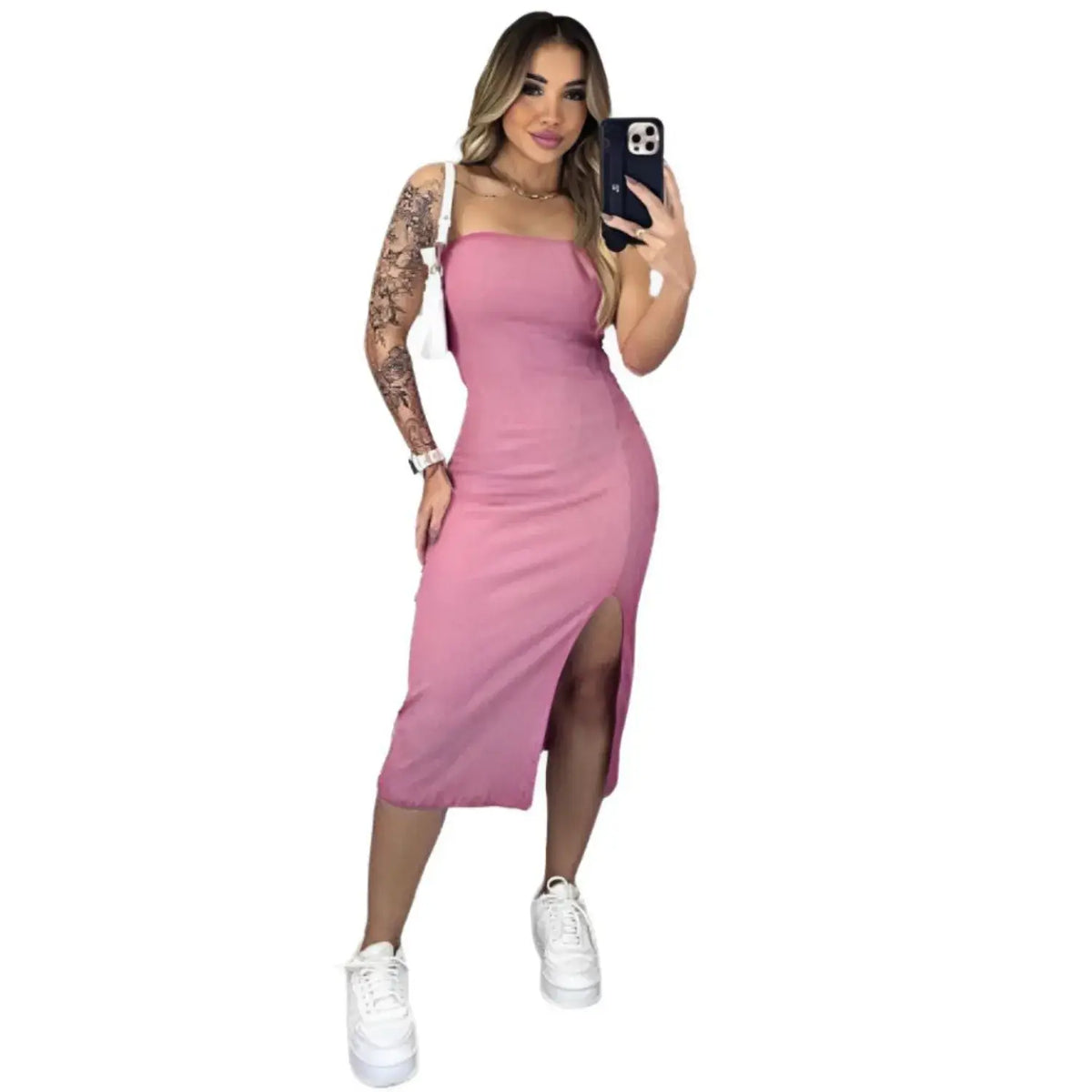 Vestido Midi com Fenda